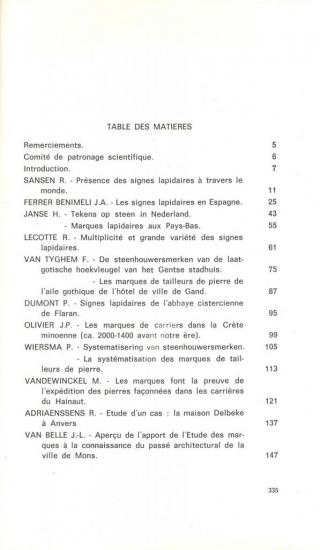 Table des matières - I